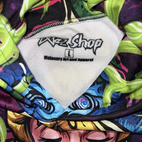 Melty Alice Trip Wonderland Hoodie Size L We Are Mad All Over Graphic Soft - Picture 3 of 8